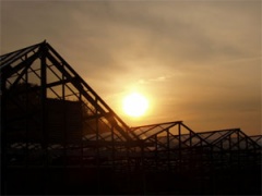 sun over greenhouses