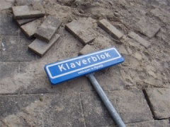 fallen streetsign